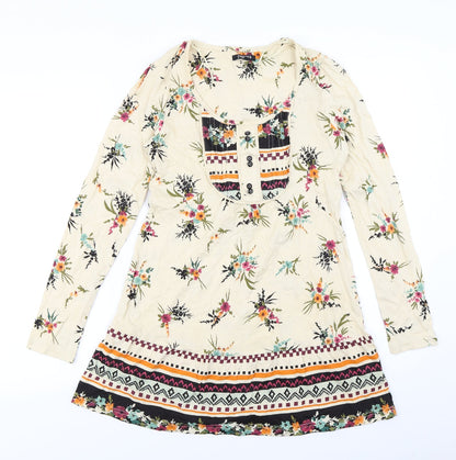 Papaya Womens Ivory Floral  A-Line  Size 8