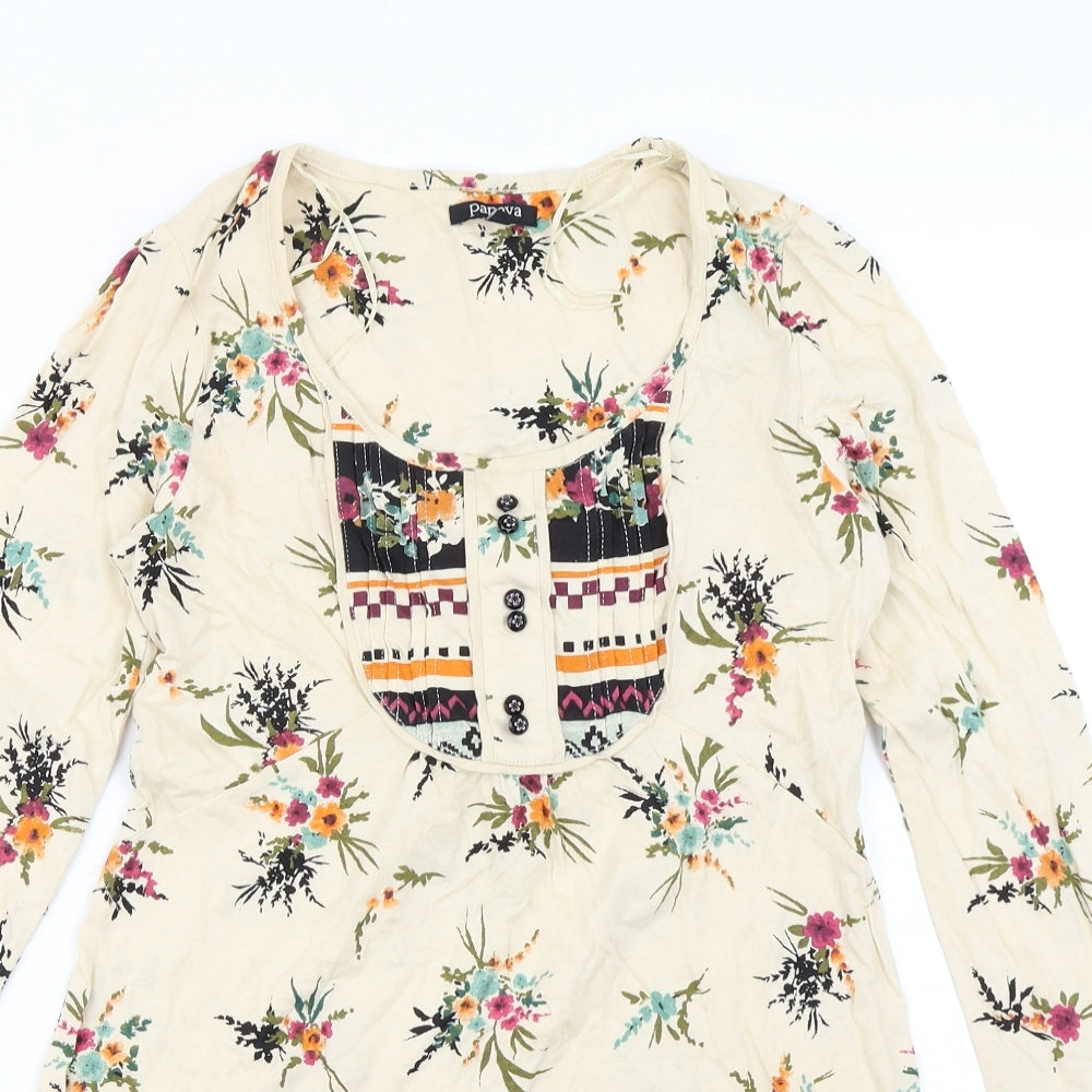 Papaya Womens Ivory Floral  A-Line  Size 8