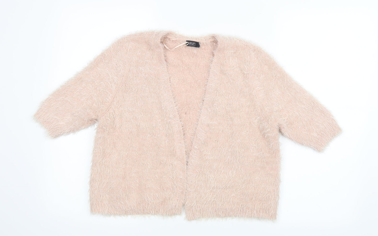 F&F Womens Pink  Knit Cardigan Jumper Size 14