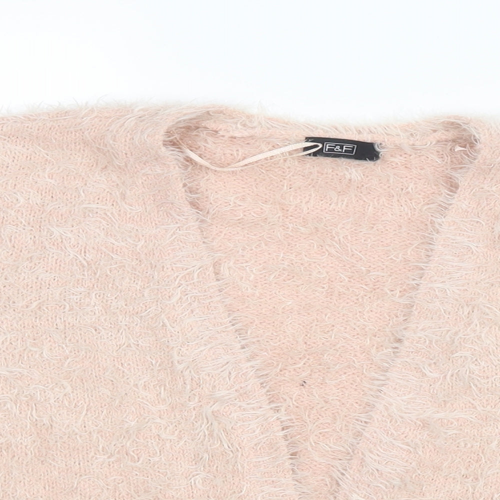 F&F Womens Pink  Knit Cardigan Jumper Size 14