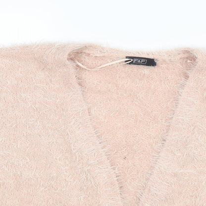 F&F Womens Pink  Knit Cardigan Jumper Size 14