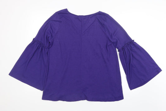 Evans Womens Purple   Basic Blouse Size 14