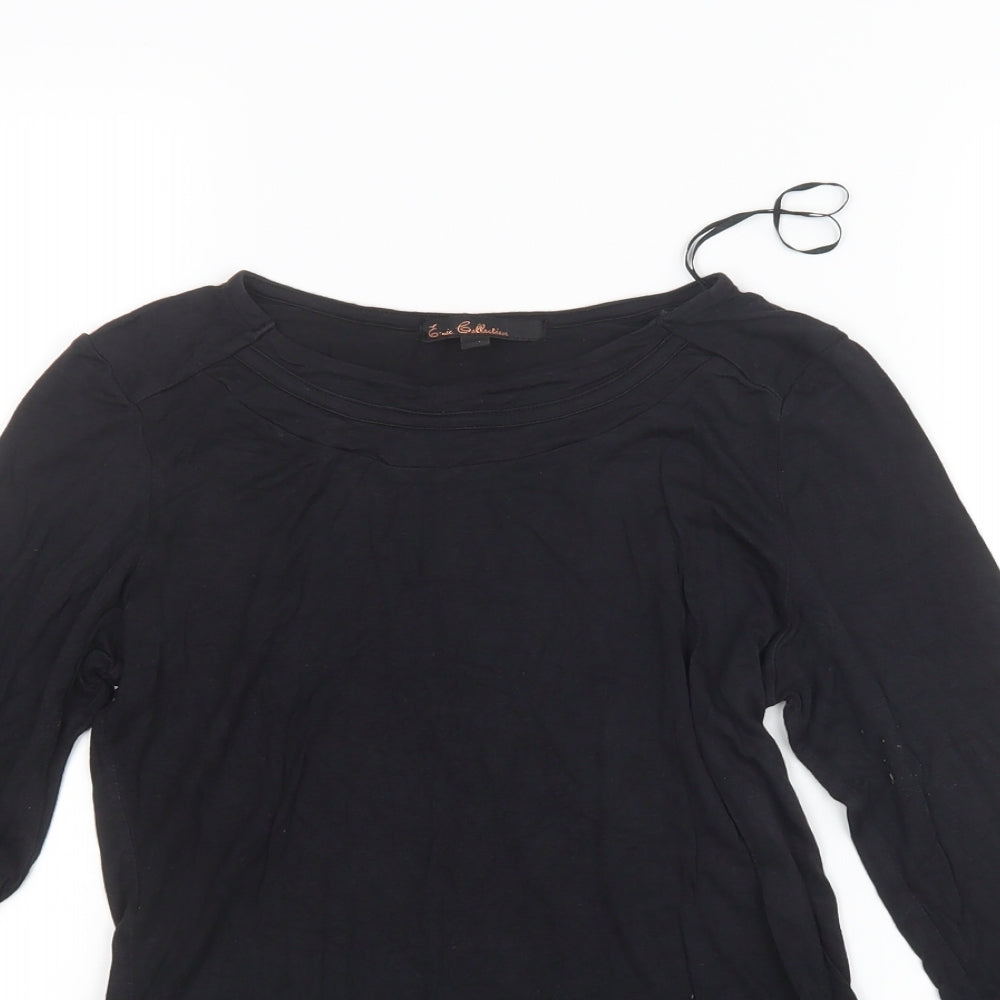 E-vie Womens Black   Basic T-Shirt Size 10