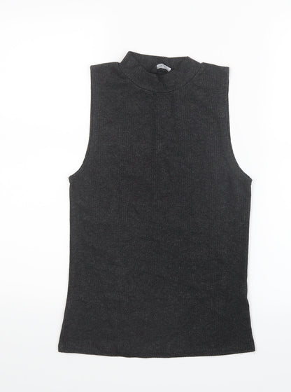 Womens UK Size 10 New Look Grey Basic T-Shirt