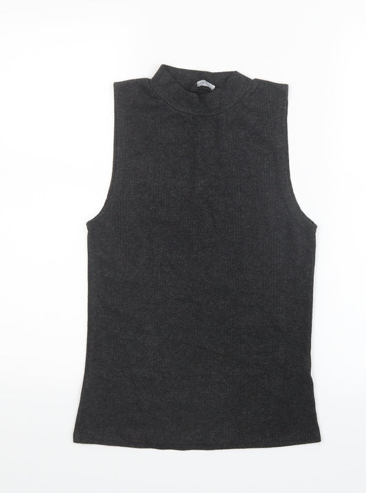 Womens UK Size 10 New Look Grey Basic T-Shirt