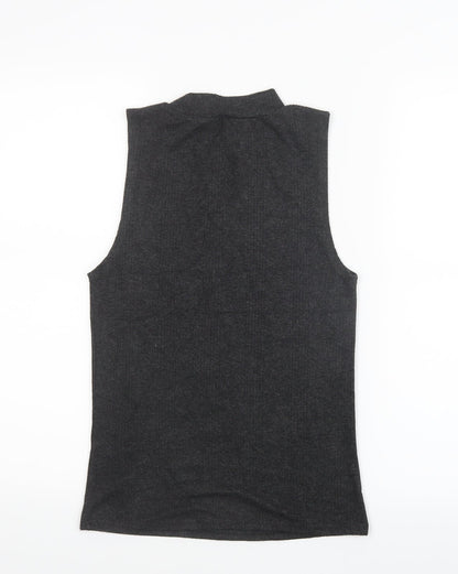 Womens UK Size 10 New Look Grey Basic T-Shirt