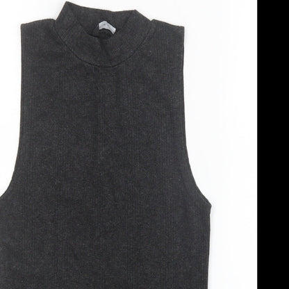 Womens UK Size 10 New Look Grey Basic T-Shirt