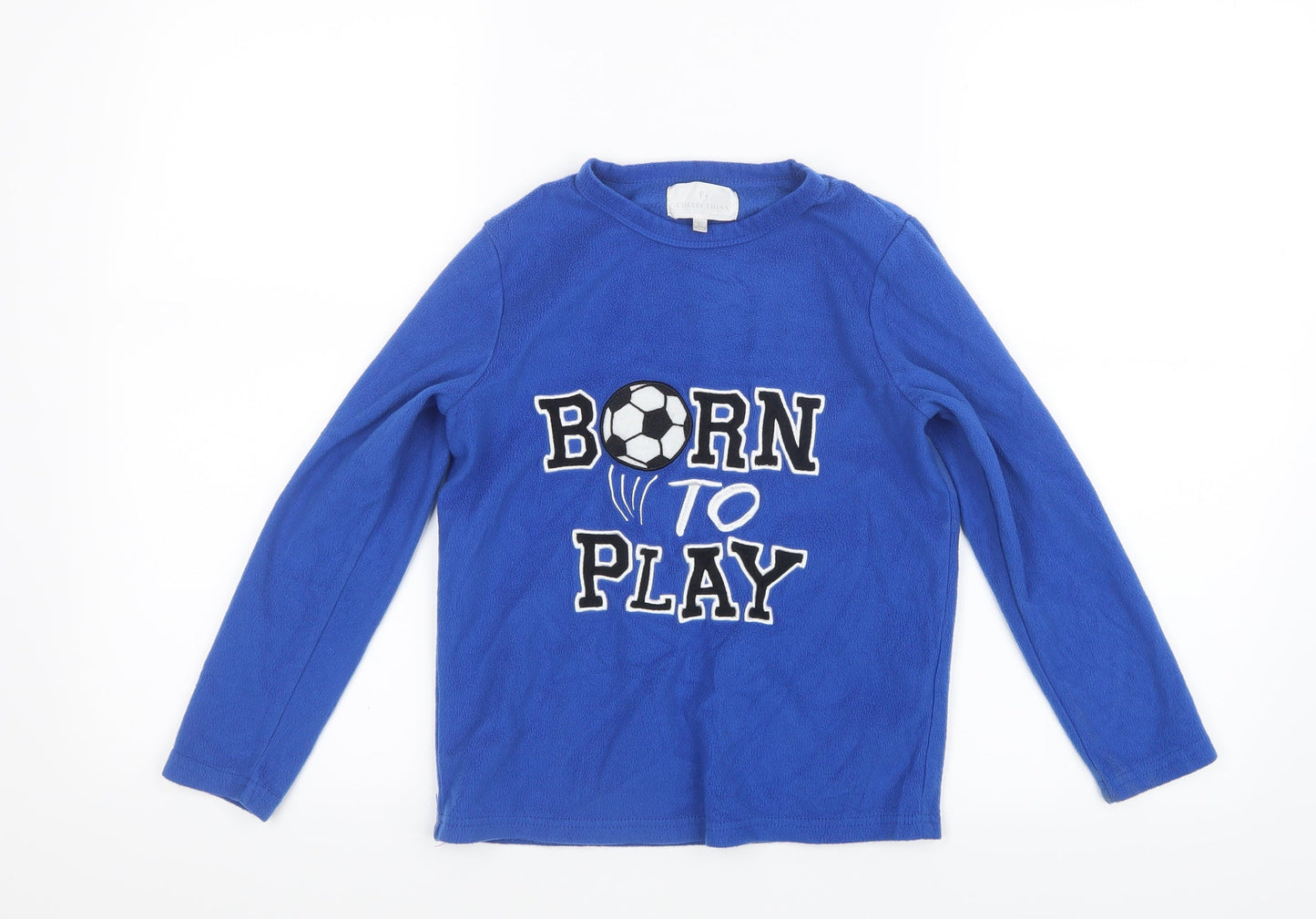 PJ Collections Boys Blue Geometric   Pyjama Top Size 9-10 Years  - Football