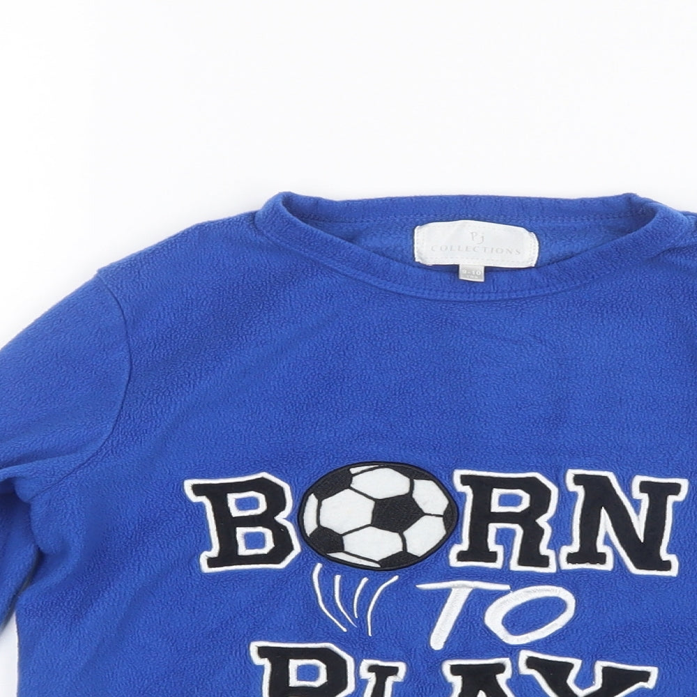 PJ Collections Boys Blue Geometric   Pyjama Top Size 9-10 Years  - Football