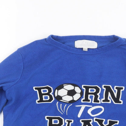 PJ Collections Boys Blue Geometric   Pyjama Top Size 9-10 Years  - Football