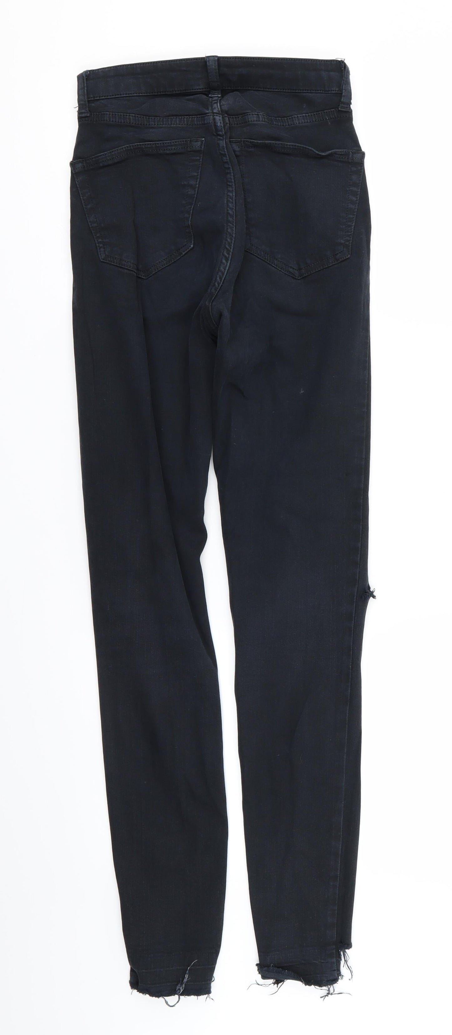 Topshop Womens Black   Skinny Jeans Size 23 in L29 in - RIPPED JEANS