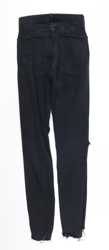 Topshop Womens Black   Skinny Jeans Size 23 in L29 in - RIPPED JEANS