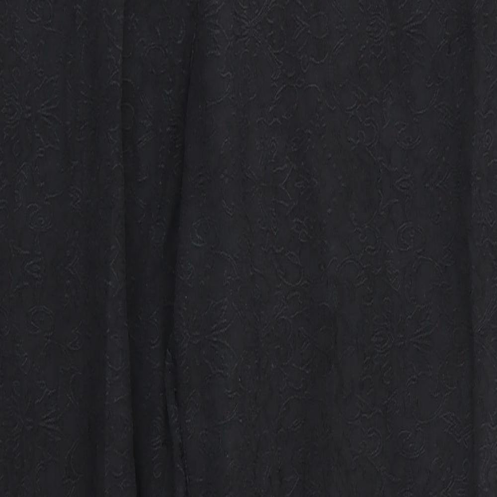 F&F Womens Black Floral  Trousers  Size 14 L25 in