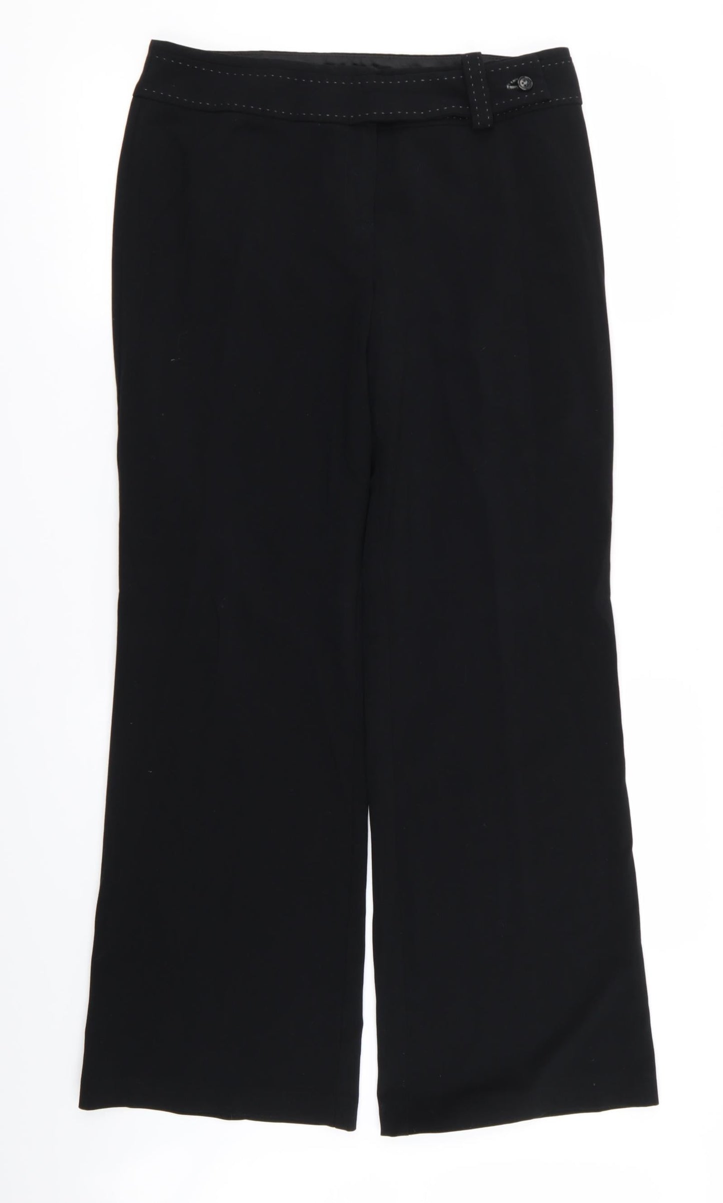 M&S Womens Black   Trousers  Size 12 L28 in
