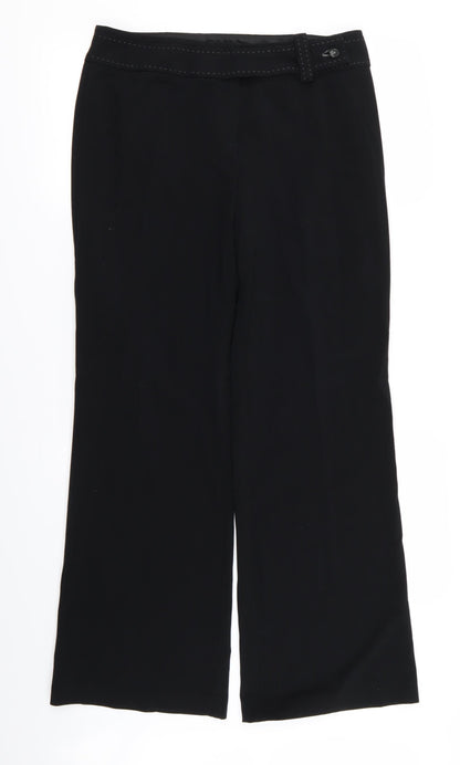 M&S Womens Black   Trousers  Size 12 L28 in