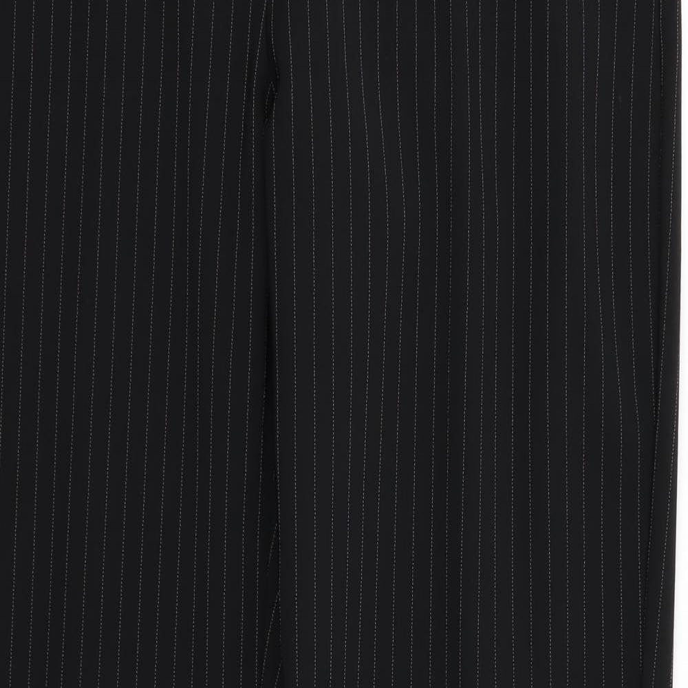 Ozone Womens Black Striped  Trousers  Size 14 L30.5 in