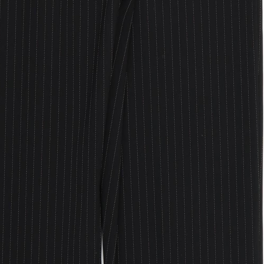 Ozone Womens Black Striped  Trousers  Size 14 L30.5 in