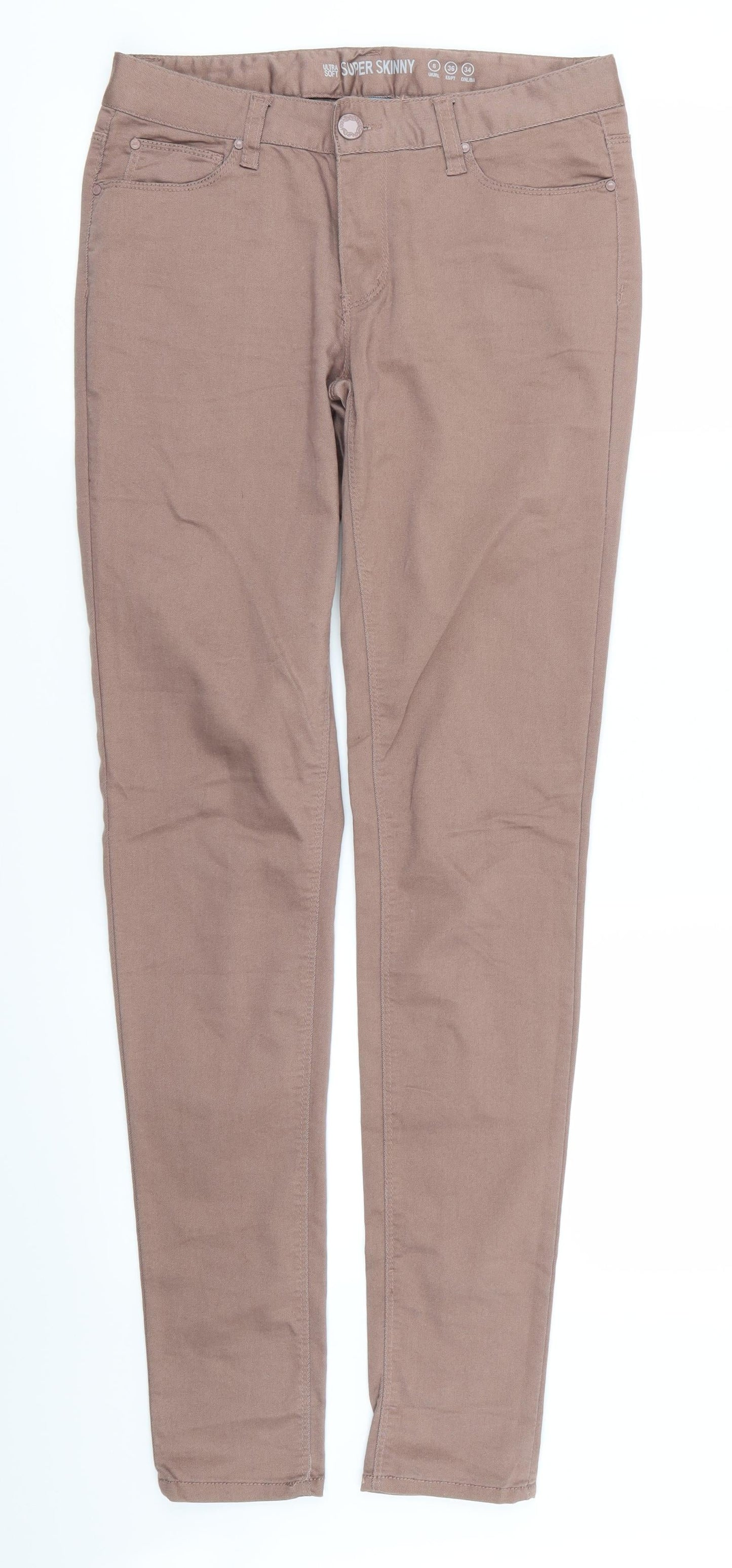 Womens UK Size 8 DENIM AND CO Regular Fit Skinny Pink Jeans
