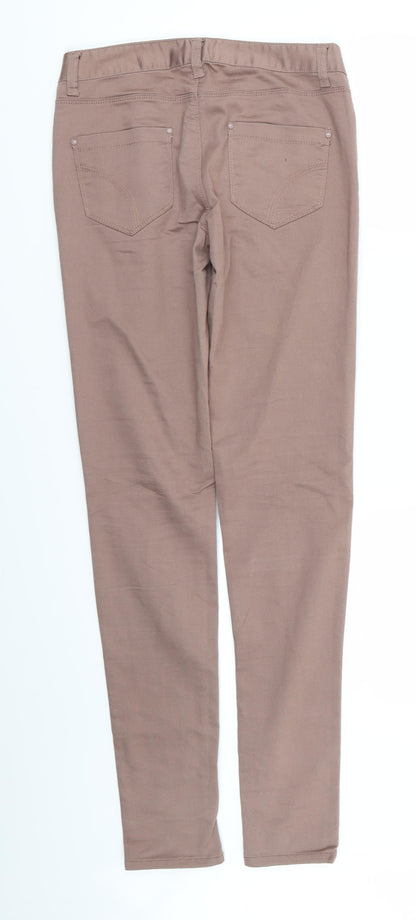 Womens UK Size 8 DENIM AND CO Regular Fit Skinny Pink Jeans