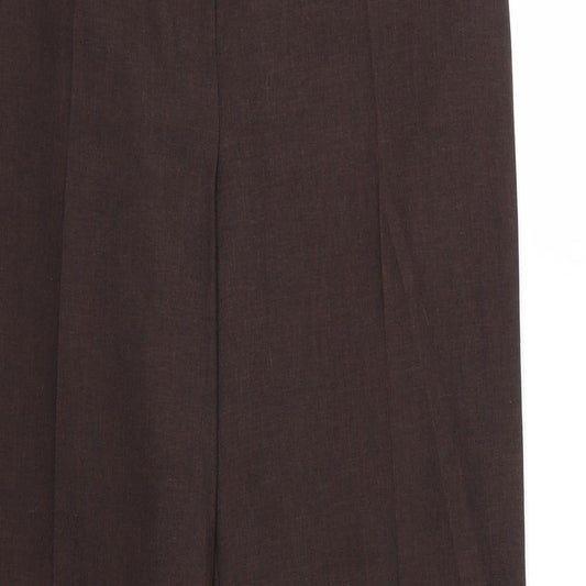 M&S Womens Brown   Trousers  Size 8 L29 in