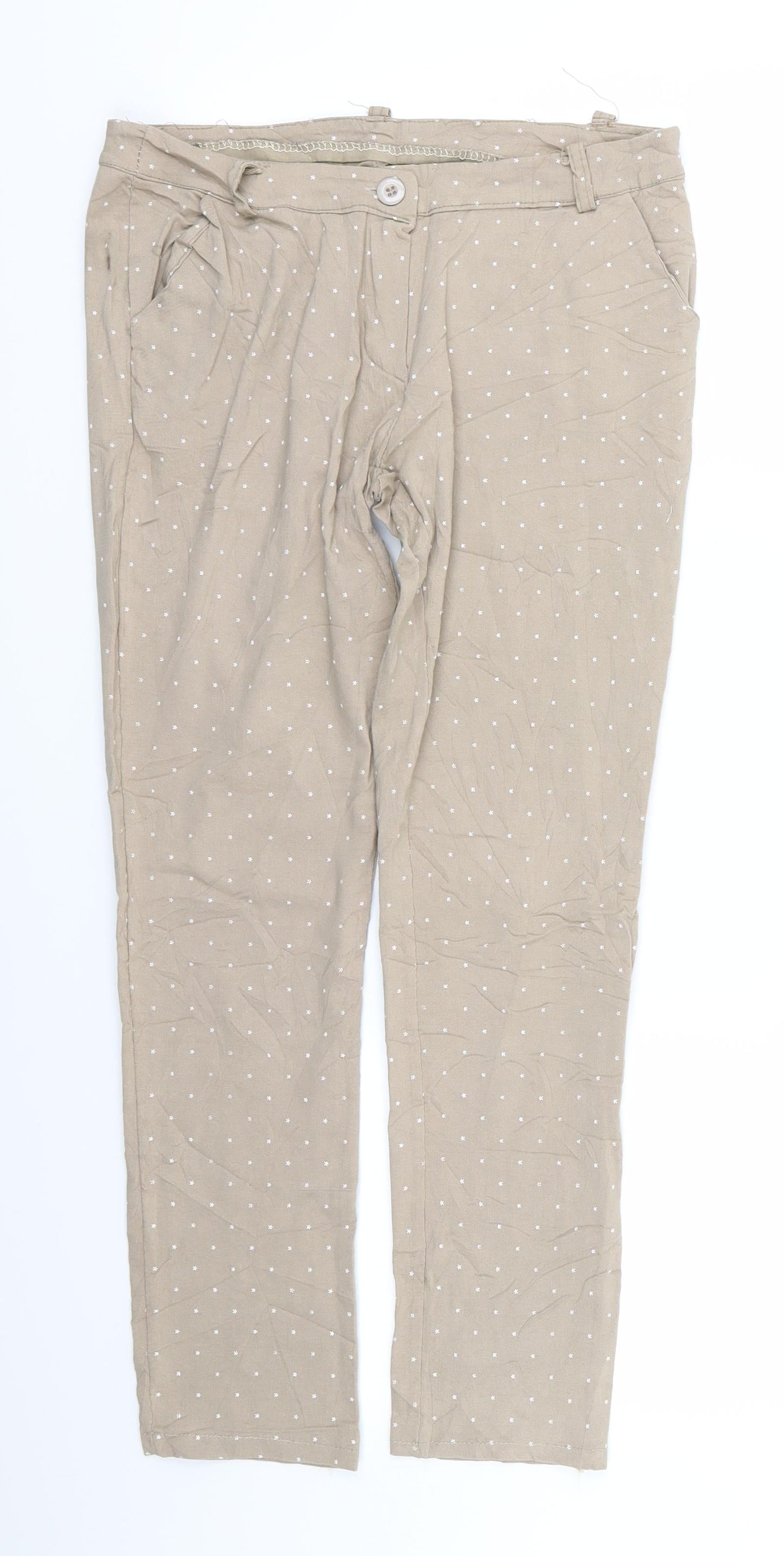 Womens UK Size 24 in Preworn Regular Fit  Beige Trousers