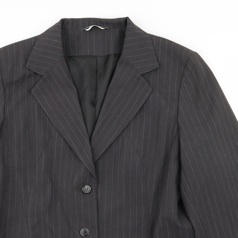 Asda George Womens Grey Pinstripe  Jacket Blazer Size 16