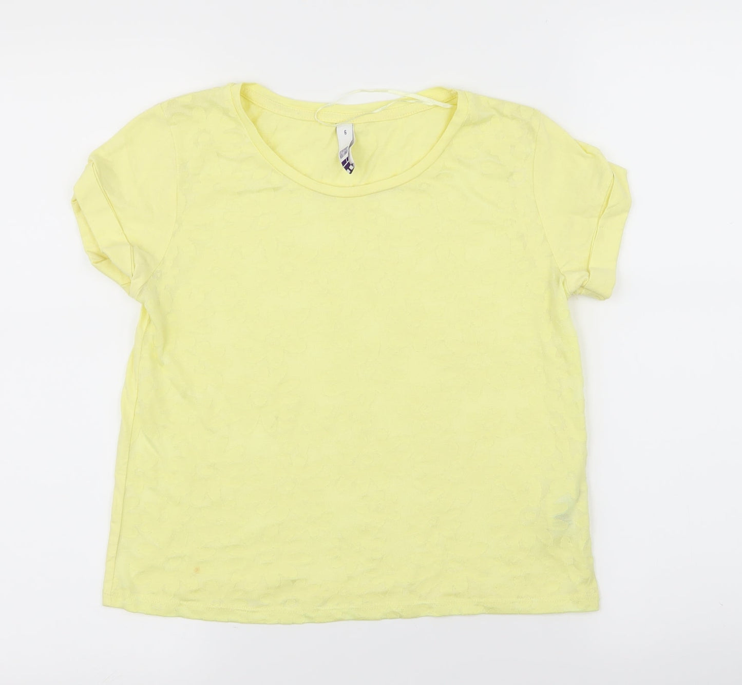 Womens UK Size 6 By Henry Holland Yellow Basic T-Shirt