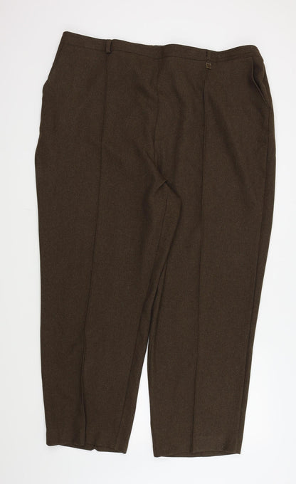 Womens UK Size 23 in Preworn Regular Fit Sweatpants Brown Trousers