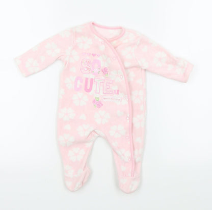 George  Pink Floral  Babygrow One-Piece Size 0-3 Months