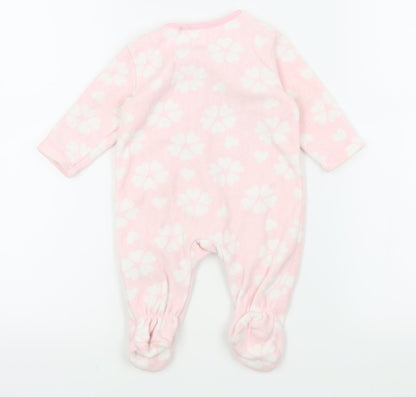 George  Pink Floral  Babygrow One-Piece Size 0-3 Months