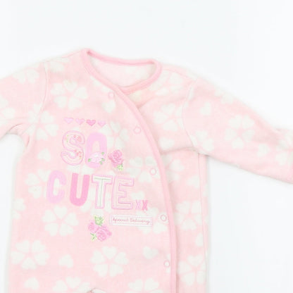 George  Pink Floral  Babygrow One-Piece Size 0-3 Months