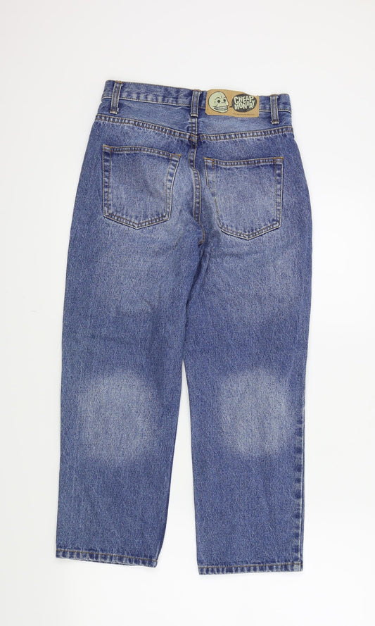 Cheap Monday Womens Blue Houndstooth  Straight Jeans Size 27 L23 in - scull