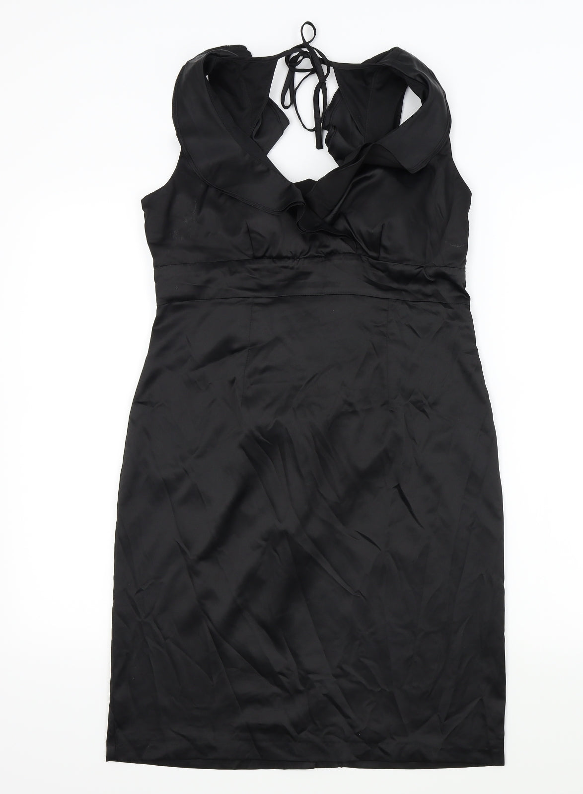 Debenhams Womens Black   A-Line  Size 12  - Frill Detail