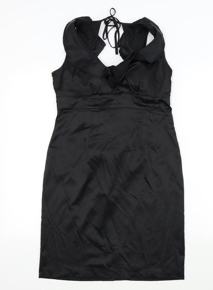 Debenhams Womens Black   A-Line  Size 12  - Frill Detail