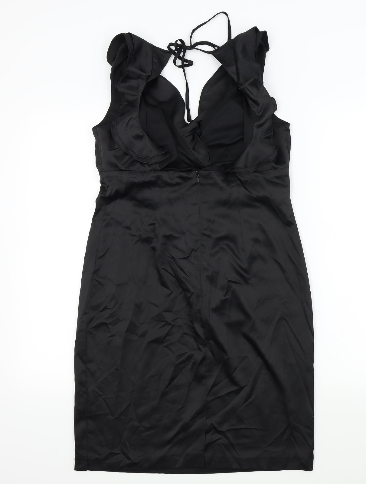 Debenhams Womens Black   A-Line  Size 12  - Frill Detail