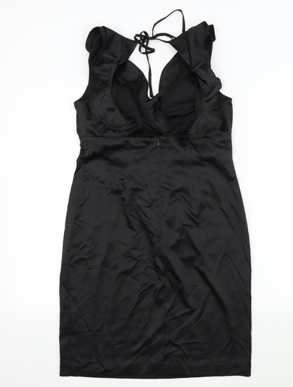 Debenhams Womens Black   A-Line  Size 12  - Frill Detail