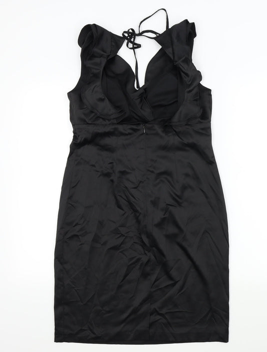 Debenhams Womens Black   A-Line  Size 12  - Frill Detail