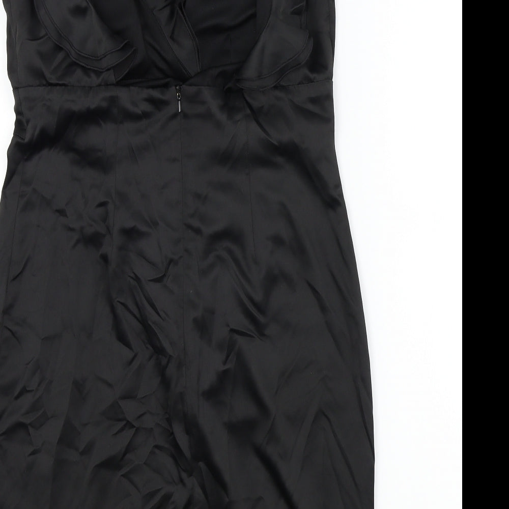 Debenhams Womens Black   A-Line  Size 12  - Frill Detail