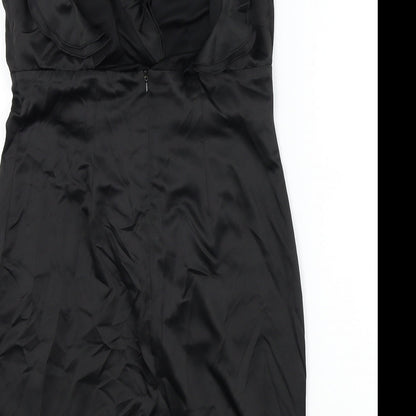Debenhams Womens Black   A-Line  Size 12  - Frill Detail