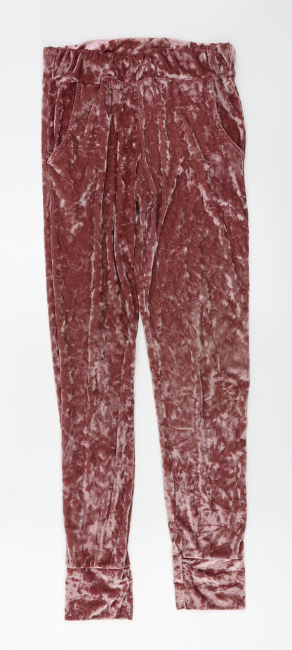 Womens UK Size M Preworn Regular Fit Jogger Pink Trousers