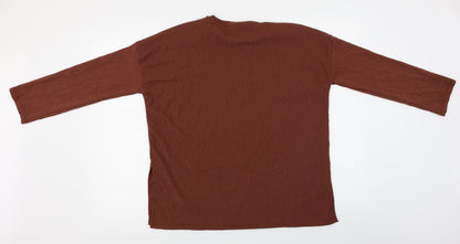 Womens UK Size XS Pull&Bear Brown Basic Blouse