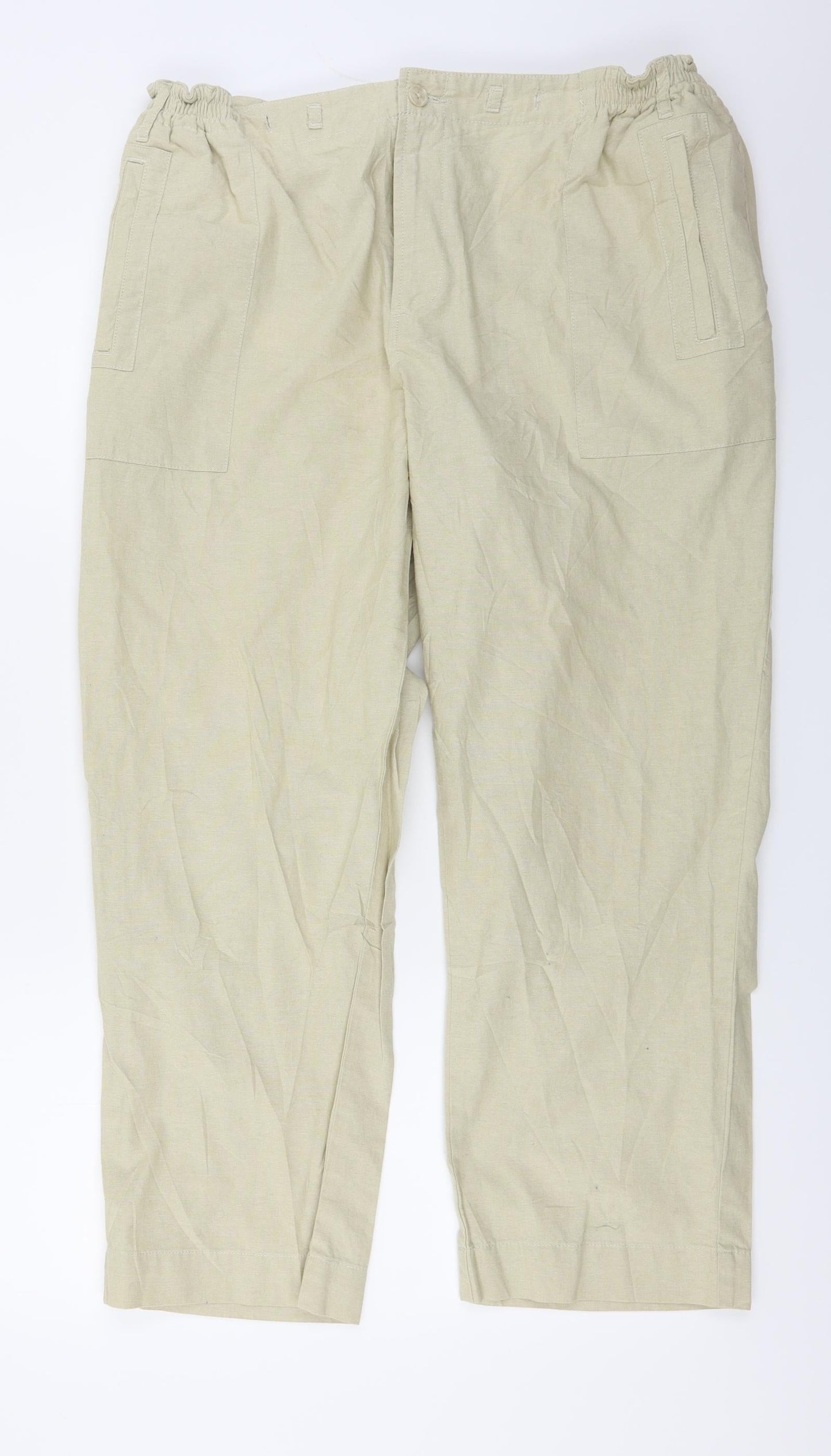 Mens UK Size XL Cotton Traders Regular Fit  Beige Trousers