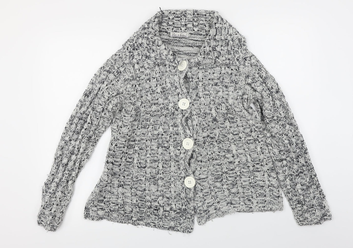 Pure & Natural  Womens Grey   Cardigan Jumper Size 16