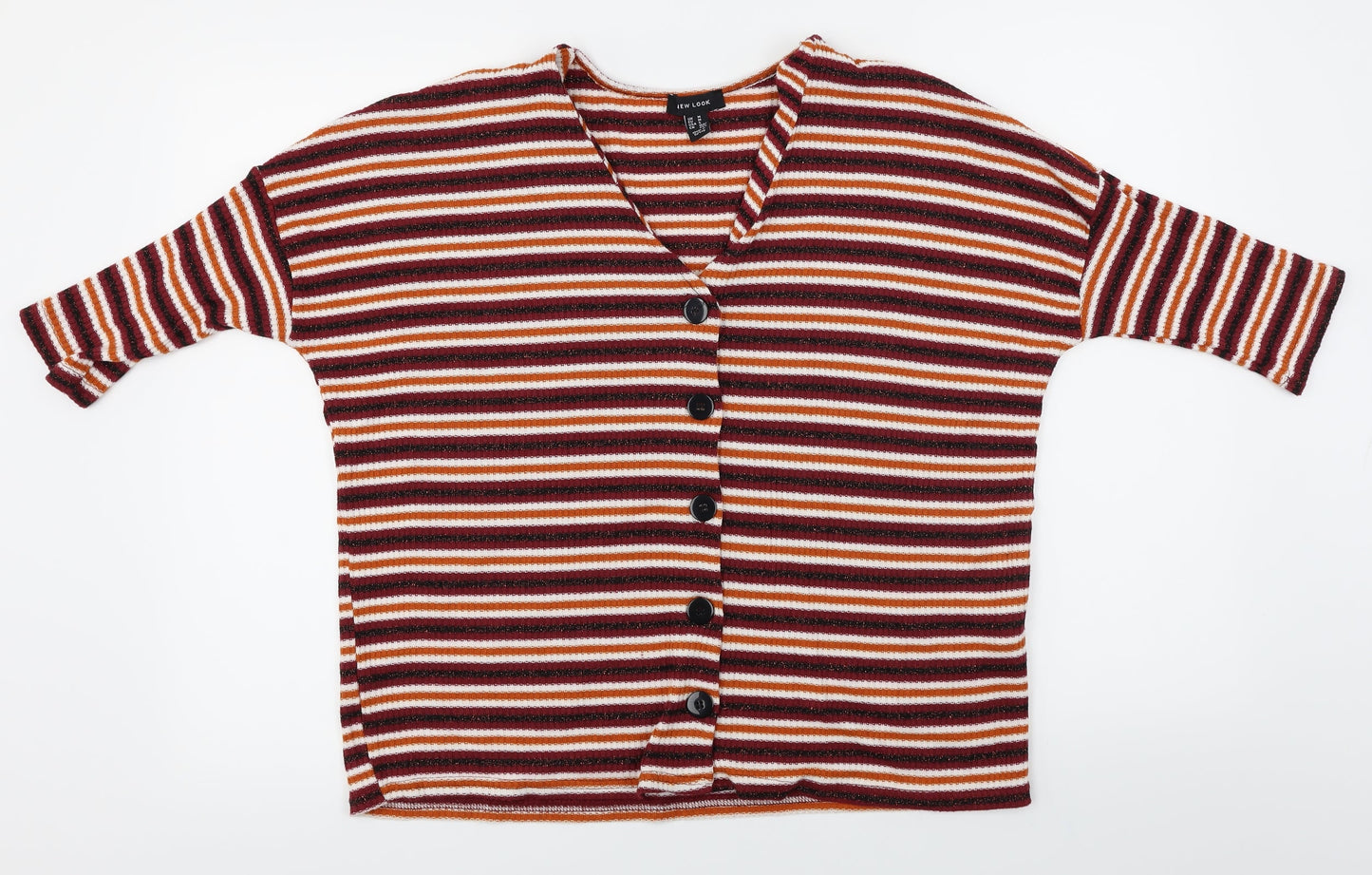 New Look  Womens Purple Striped  Cardigan Jumper Size M