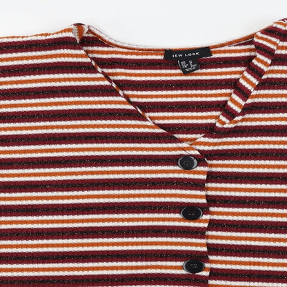 New Look  Womens Purple Striped  Cardigan Jumper Size M