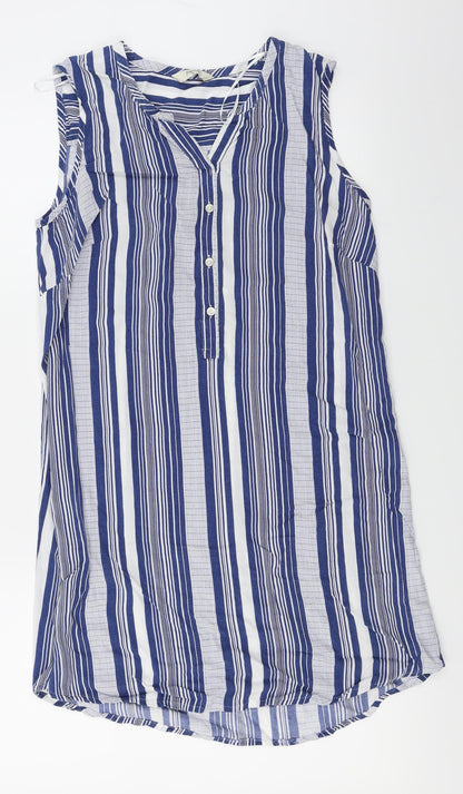 Womens UK Size 10 Papaya Blue Basic Blouse