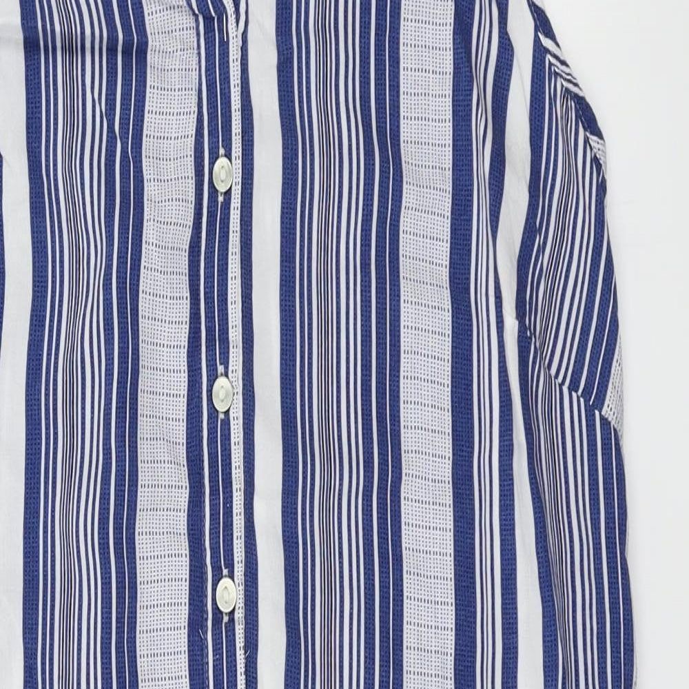 Womens UK Size 10 Papaya Blue Basic Blouse