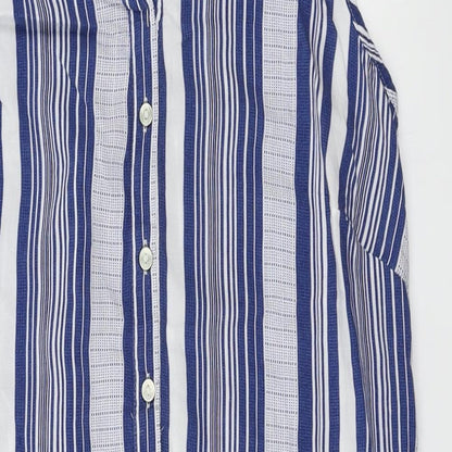Womens UK Size 10 Papaya Blue Basic Blouse