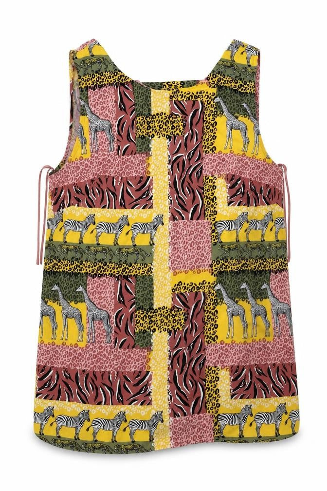 Tu Womens Yellow Animal Print  Basic Blouse Size 8