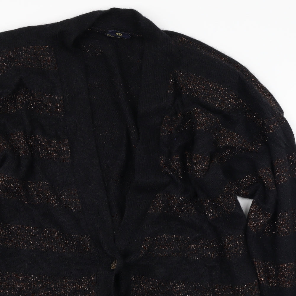 Your Sixth Sense  Womens Black Striped  Cardigan Jumper Size 12